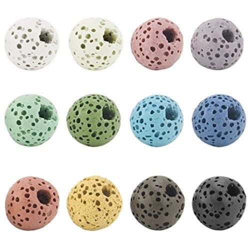 BEADNOVA 8mm Colorful Lava Rock Stone Gemstone Semi Precious Stone Beads Round Loose Beads for Jewelry Making Findings Accessories (240pcs, Assorted Colors Box Set)