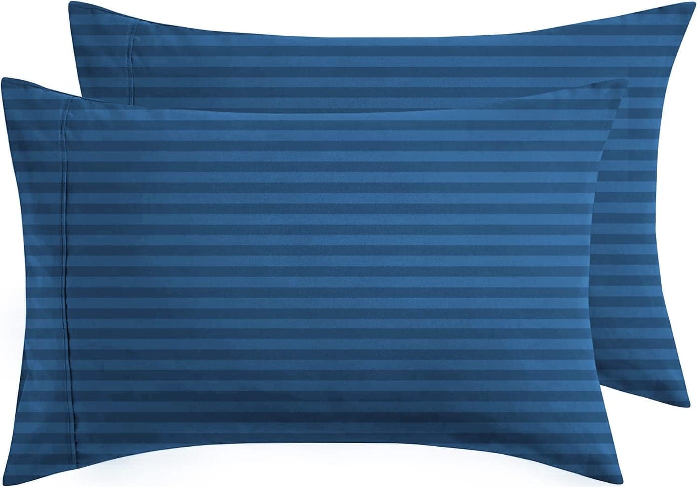VAS Collections Cotton 180TC Pillow Cover, King, Blue, 2 Pieces, 18 inch x 28 inch, Striped