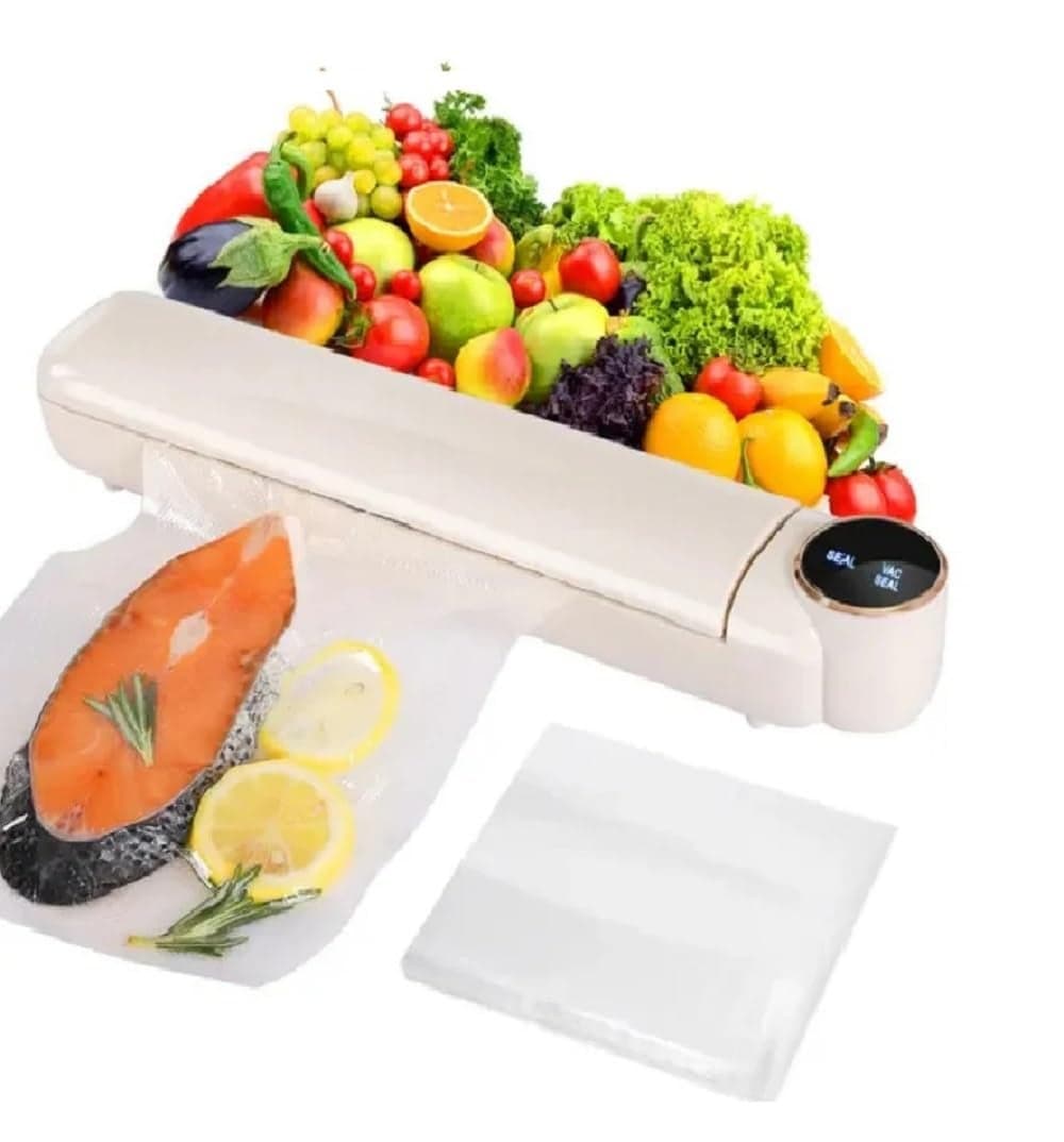 SHOPOBOX Vacuum Sealer Machine for Food Food Vacuum Sealer Automatic Food Sealer Machine Smart Food Packer Equipped with Vacuum Bags and Starter Kit for Food Preservation
