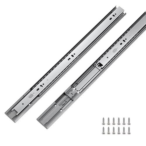LONTAN 5 Pairs 20 Inch Soft Close Drawer Slides Side Mount Heavy Duty Cabinet Drawer Glides Ball Bearing Full Extension Kitchen Cabinet Rails 100 LB Capacity