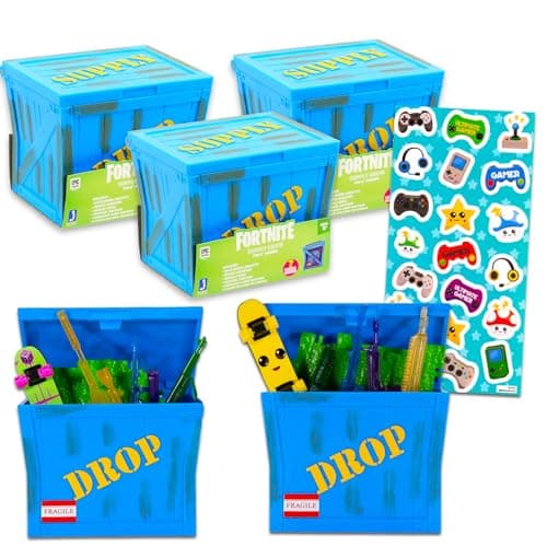 Fortnite Blind Box Party Favors Set with 3 Mystery Toys Stickers Fortnite Figurines for Kids