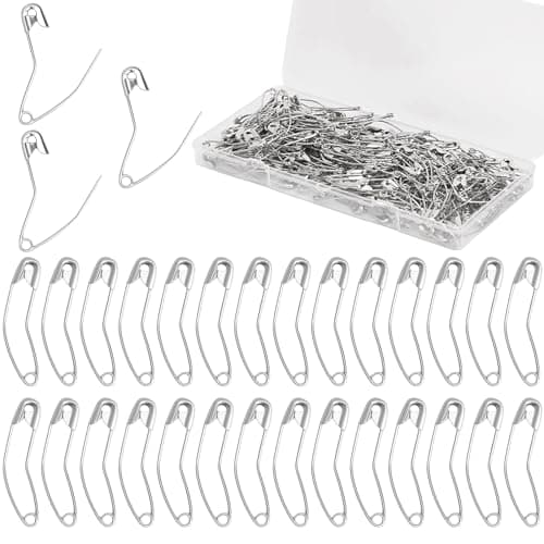 200 Pcs Curved Safety Pins for Quilting 15 Inch Basting Pins for Knitting Sewing Crafting