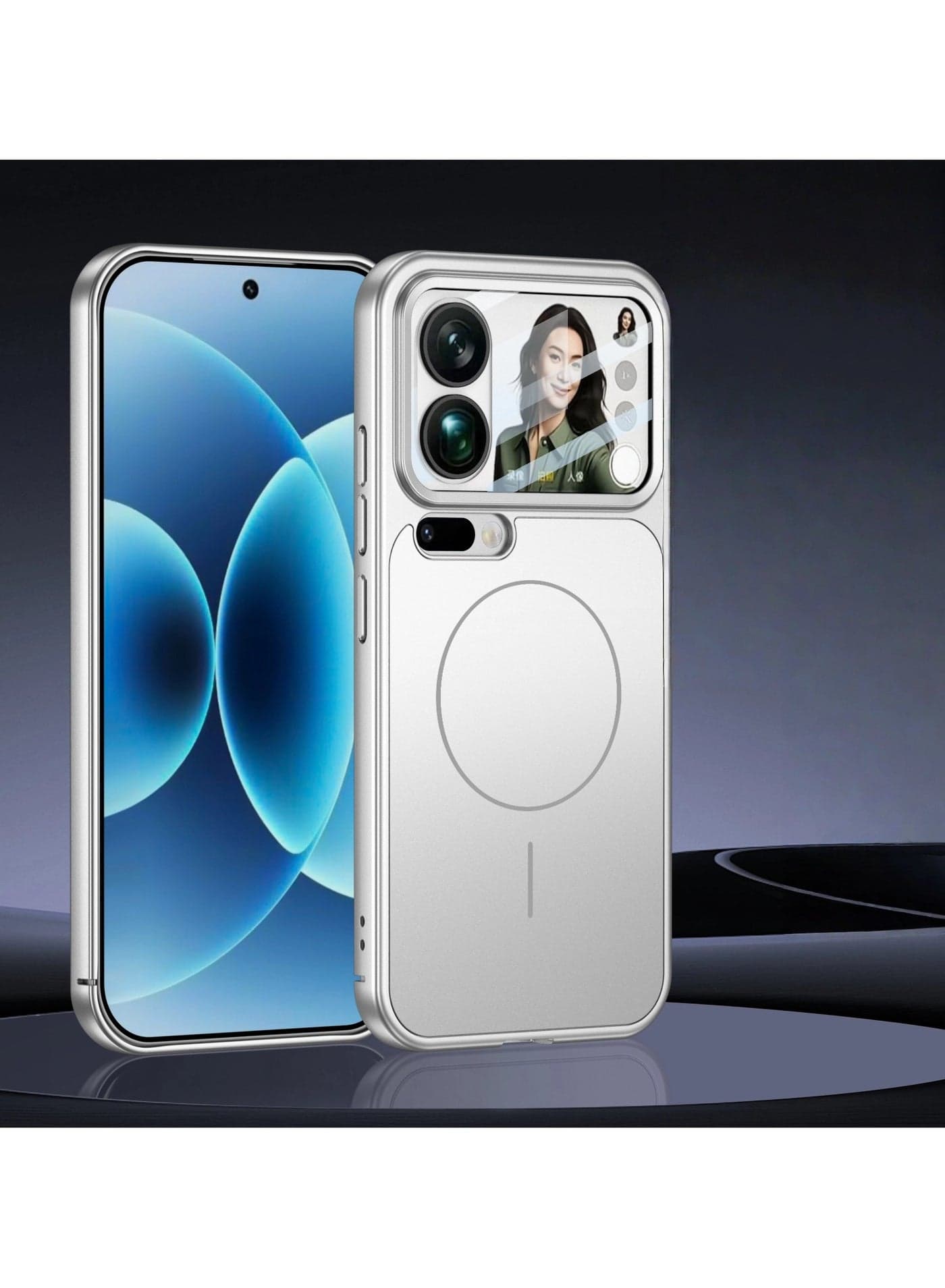 Compatible with Xiaomi 17 Pro Max Large-Window Phone Case Integrated Case and Screen Protector with Magnetic Attachment Full Lens Coverage for Drop Protection