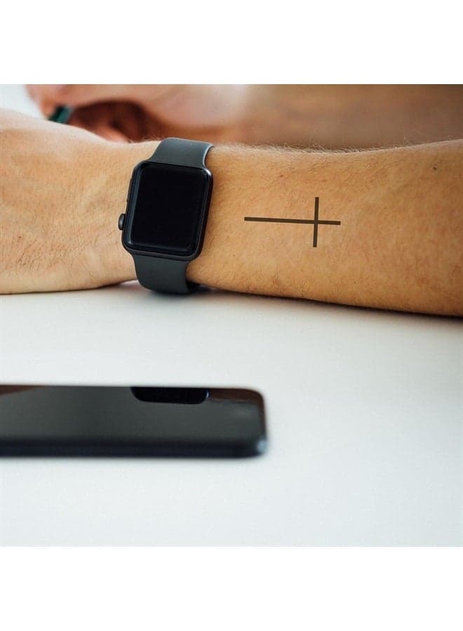 Tattoo Tech, Long Lasting Temporary Tattoos, Last 1-2 Weeks, Waterproof, Semi Permanent Tattoo, Realistic look, No Adhesive, No reflection (Floral Cross)