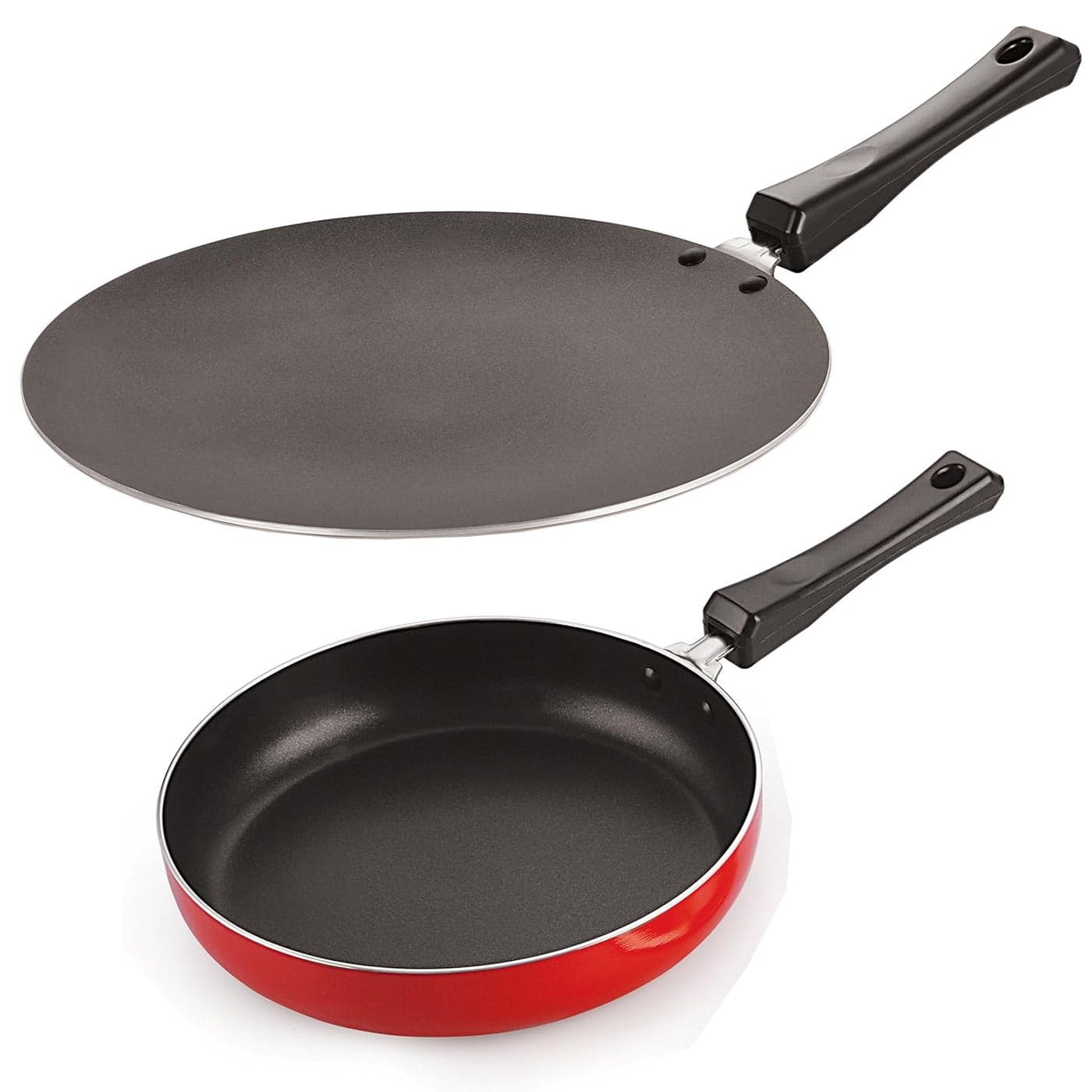 Nirlon Non-Stick Aluminium Chemical Free Tawa and Fry Pan Combo Set Gift Offer, 2.6mm_CT12_FP10