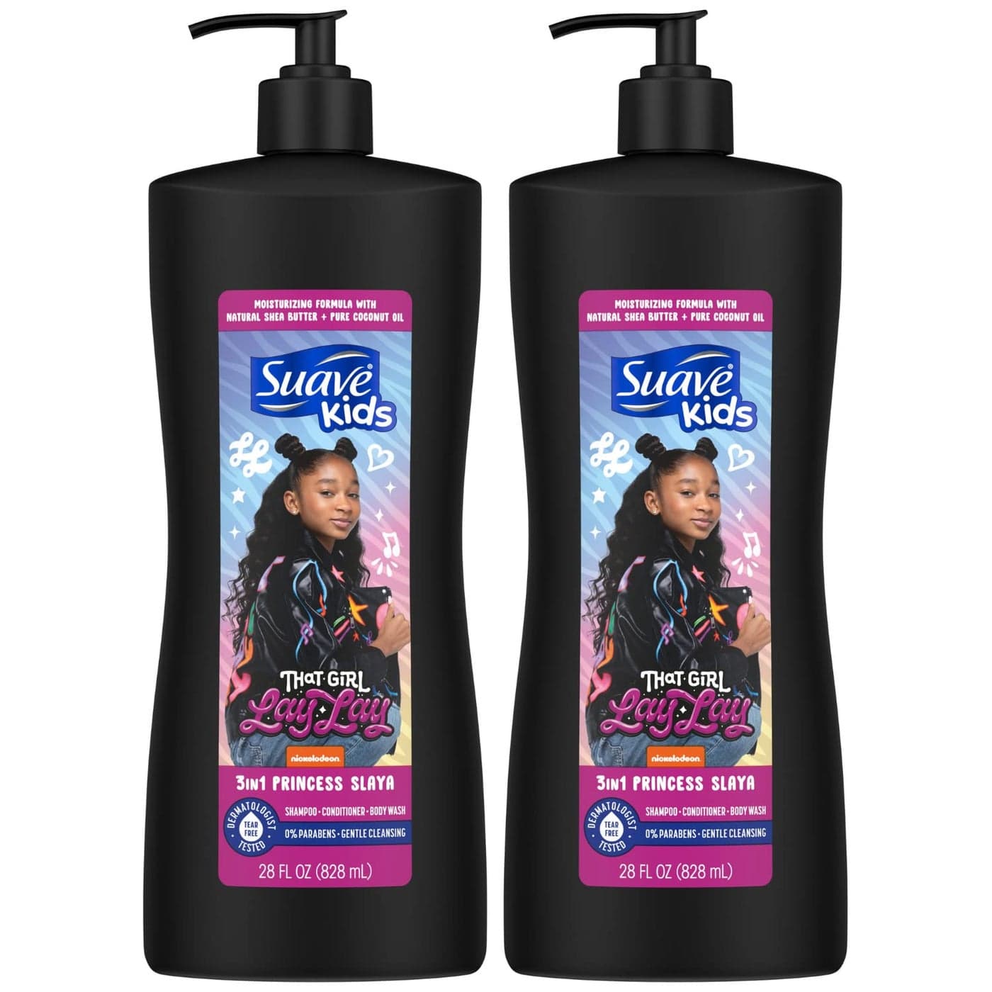 Suave Kids 3in1 Shampoo That Girl Lay Lay Princess Slaya TearFree Kids Shampoo Conditioner Body Wash Soap 28 Fl Oz Pack of 2
