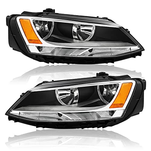 APSVE For 2011-2018 Volkswagen Jetta MK6 Headlights Headlamps Left Right Chrome