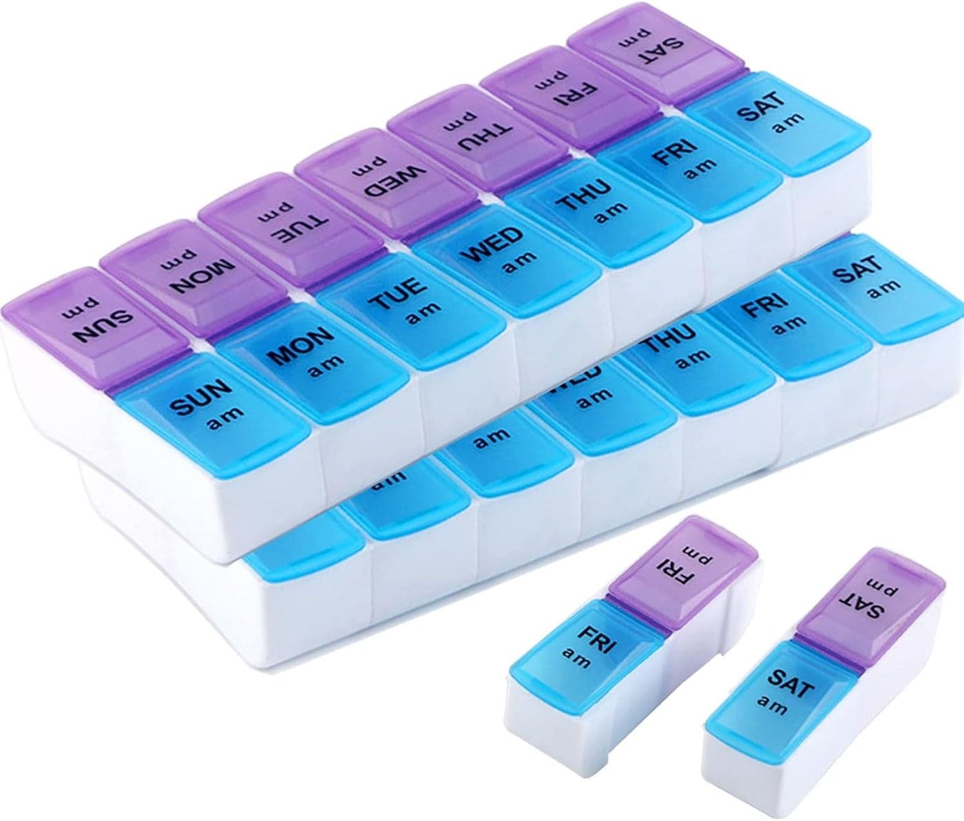 Weekly Pill Organizer for Adults - 2 Pack
