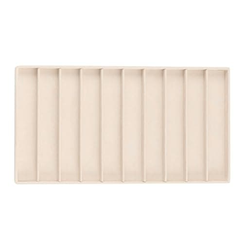 WOLF VAULT Tray Necklace Insert, Beige - Includes 10 Necklace Compartments - Stackable - Anti-Tarnish LusterLoc Lining - Prevents Jewelry Discoloration + Tarnishing