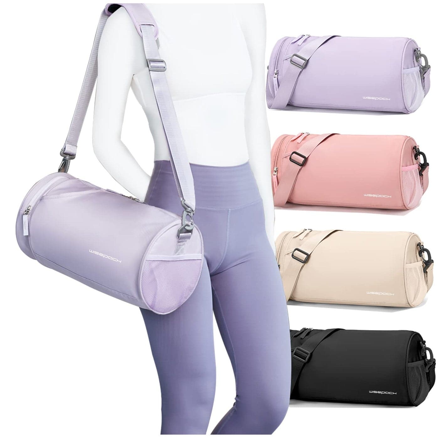 Small Gym Bag for Women,Waterproof Workout Bag Mini Duffle Bag Womens Spotrs Gym Bags Small Travel Duffel Bag with Wet Pocket Carry on Weekender Bags for Dance Swimming,Gym,Yoga,Fitness Purple