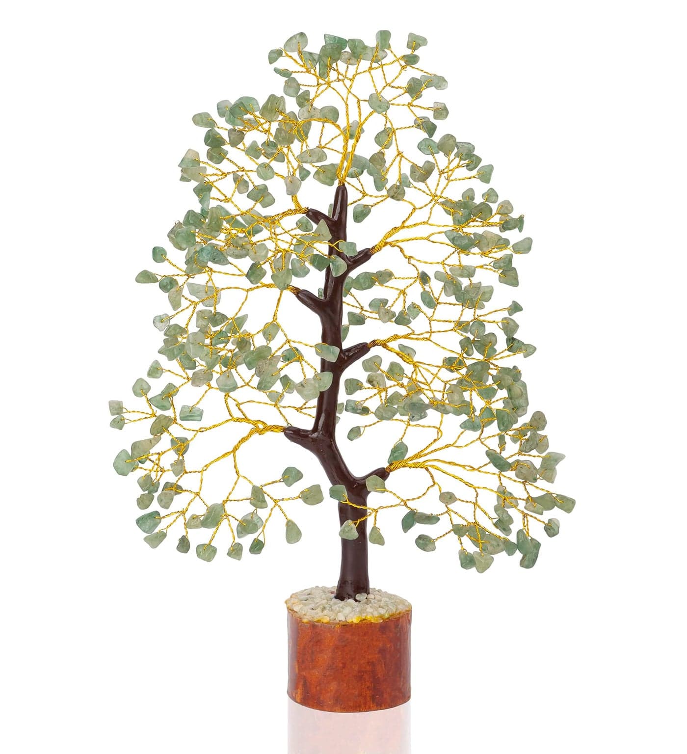 Crocon Green Jade Gemstone Tree Home Decor Showpiece Feng Shui Bonsai Reiki Crystal Healing Chakra Balancing Decorative Figurine Spiritual Good Luck Prosperity Gift Decor Size 10-12"