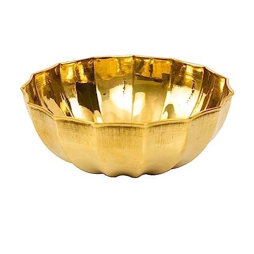Spillbox Brass Puja chandhan | Kunkuma | Turmeric | Sandal Multipurpose Bowl Stand for Temple Home - Umbrella Bowl (1)