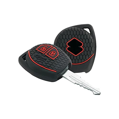 Keycare® Silicone Key Cover fit for Suzuki Fronx, Jimny, Swift, Dzire, Ignis, Grand Vitara, Brezza, WagonR Vitara Brezza Celerio Ertiga, Ciaz Scross, Baleno, XL6, Alto Remote Key (Black)