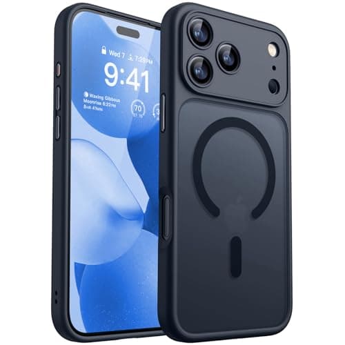 CANSHN Magnetic Compatible with iPhone 17 Pro Case Upgraded Full Camera Protection Compatible with Magsafe Translucent Matte Shockproof Protective Phone Cover 63 Inch Black