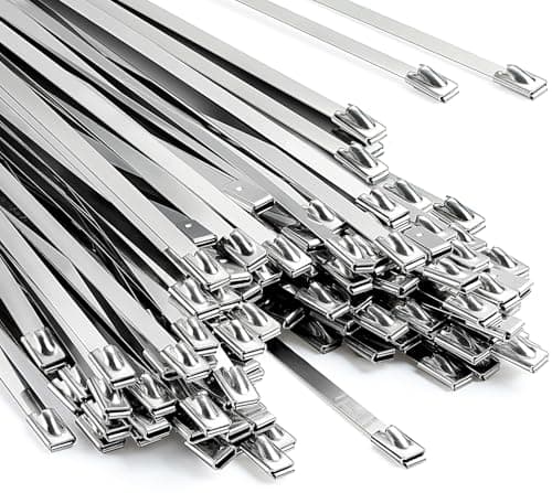 150PCS Heavy Duty Zip Ties 200 Pounds Tensile Strength 118Inch Metal Zip Ties AntiUv Suitable For Chain Link Fence ComponentsWire Mesh RollsExhaust WrapsOutdoor Poultry Fencing
