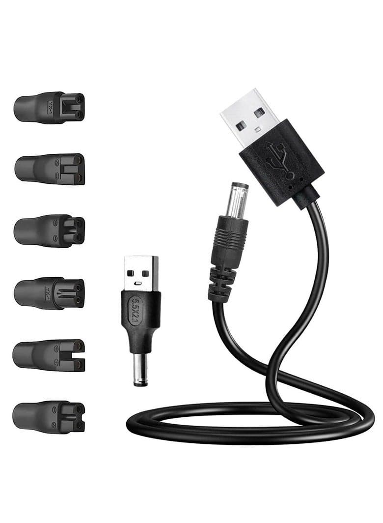 7 in 1 Power Cord 5V Replacement Charger USB adapter Suitable for Hair Clippers, Beard trimmers, Shavers, Beauty Instruments
