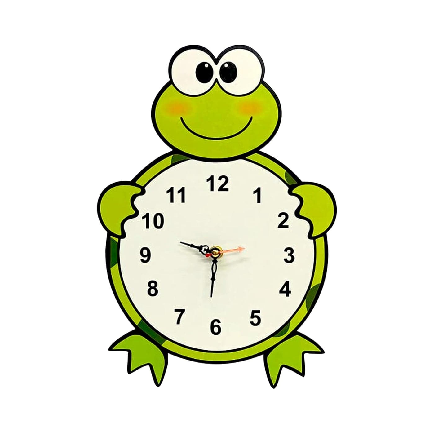 SOLOBOLO Silent Quartz Decorative Cartoon Wall Clock for Kids, Non-Ticking, Round, Battery Operated, Easy to Read for Kids Room/Home/Kitchen/Bedroom/School (Tortoise)