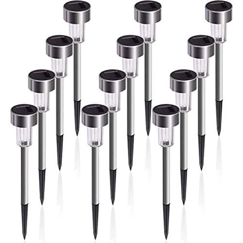 Quace Set of 10 Garden Solar Lights for Pathway Ambient Lighting Yellow LED…