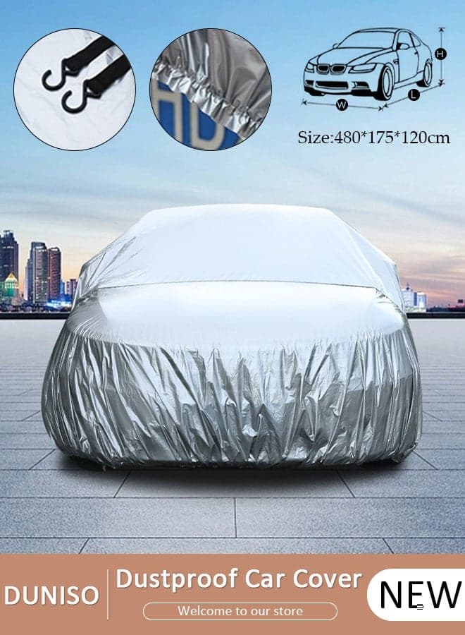 Full Car Covers Sunscreen UV Protection Indoor Outdoor Sunscreen Heat Protection DustWind/Water/Weatherproof Anti-Uv Scratch-Resistant Sedan Universal Suit L