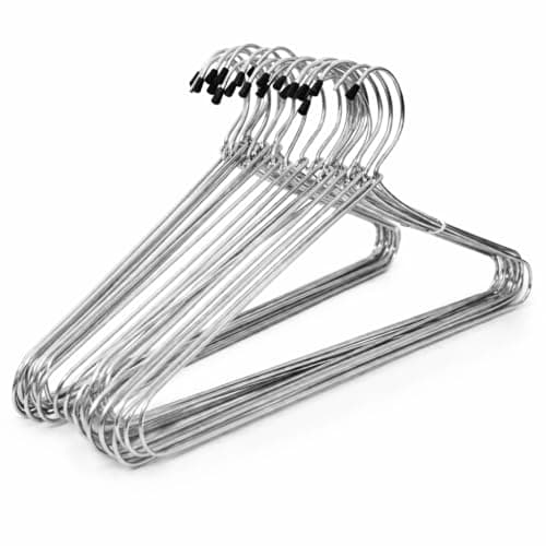 Arena-Heavy Duty Stainless Steel Cloth Drying Stand Hanger for Drying Stand Cloth Hangers, Silver Hanger Pack of 12 Dry Wet Clothes Hangers Space Saving, Suits, Saree, Pants, Shirts, Non Slip Grooves