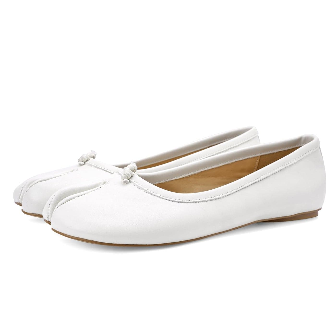 VBDB Tabi White Flats Women Low Heels Comfortable Ballet Flats Slip on Shoes Wide Width Split Toe Ballet Flats Shoes Size 65
