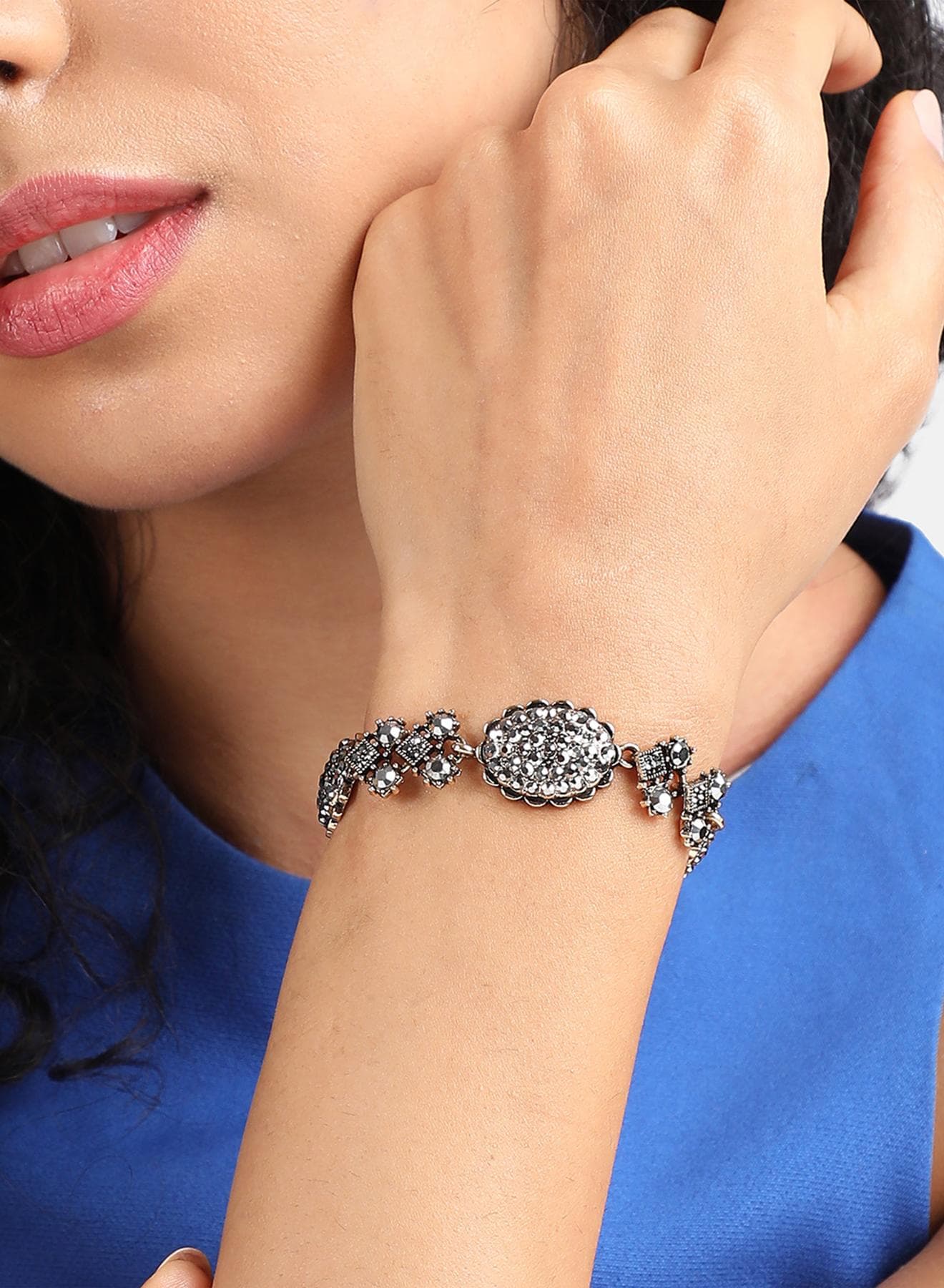 Oval Cluster Artificial Bracelet Jewellery