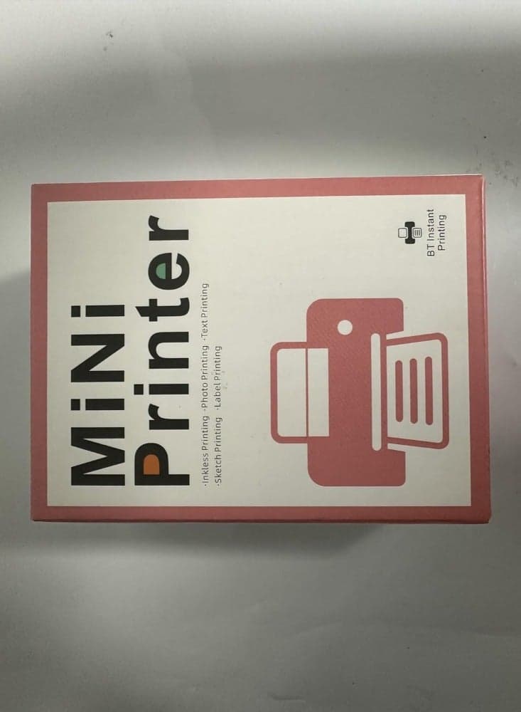 Mini Printer with Self-Adhesive Thermal Paper,Wireless Inkless Pocket Printer Portable Bluetooth Thermal Printer
