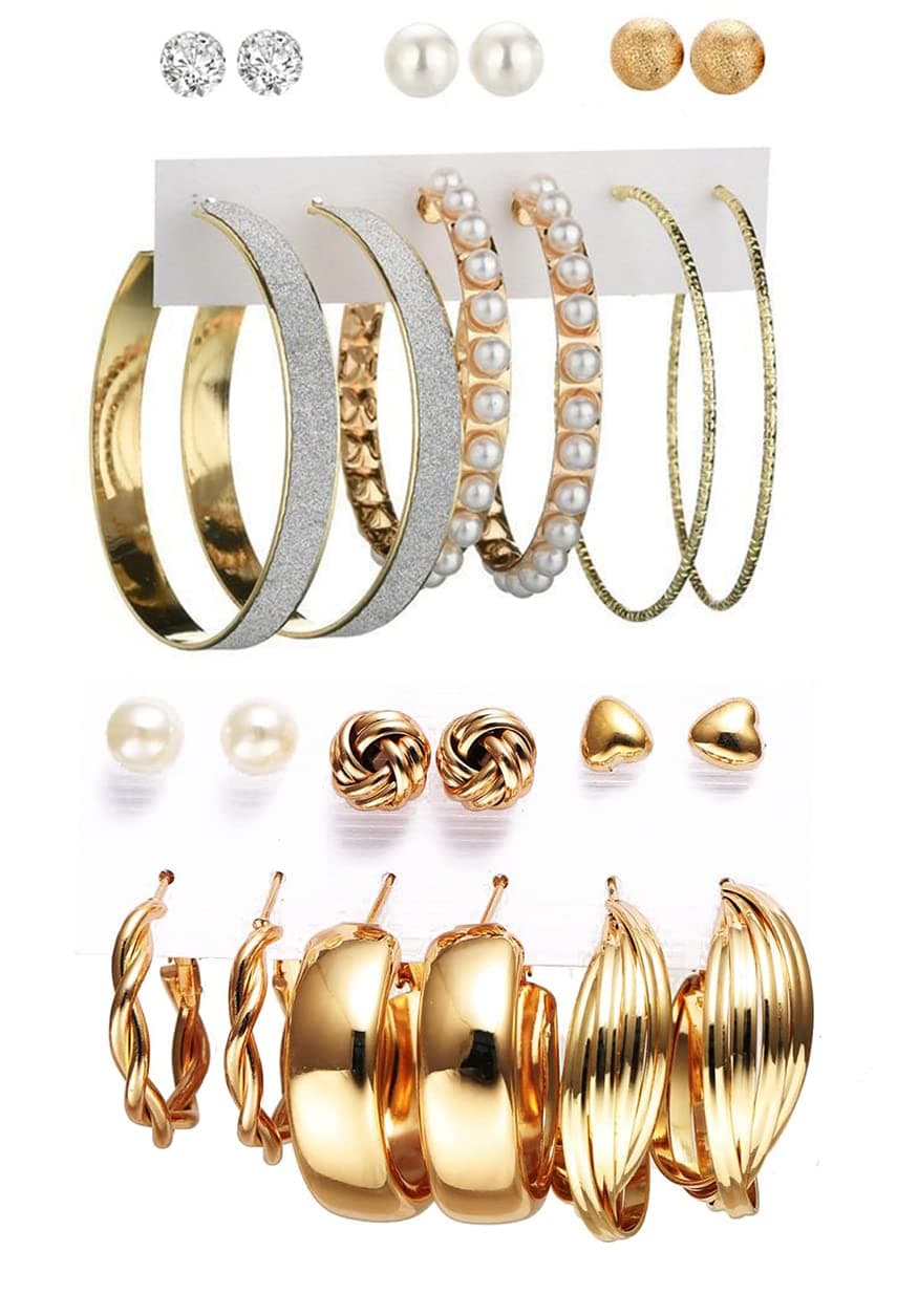 YouBella Fashion Jewellery Gold Plated Ear rings Combo of Earrings for Girls and Women (Style 5)