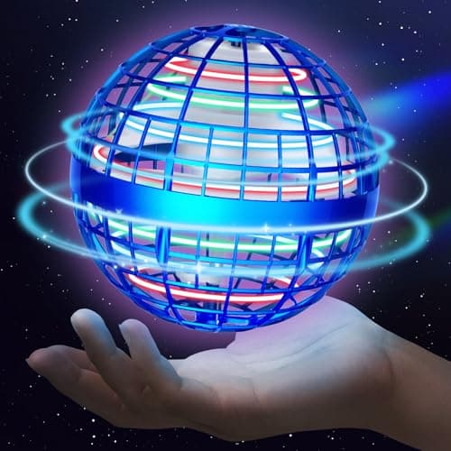 Sosuy 2026 Flying Orb Ball for Kids Magical Hover Galaxy Cosmic Boomerang Space Floating Mini Hand Rotating Drone Stocking Stuffer Xmas Toys for Boys Girls Teen Age 6 7 8 9 10 Blue