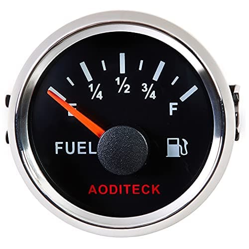 AODITECK 240-33ohm Black Marine Fuel Gauge for Boat Gas Gauge Fuel Level Gauge for Car Truck Vehicle Diesel Automotive Replacement Aftermarket Gauge for Car Truck Vehicle SUV with Backlight