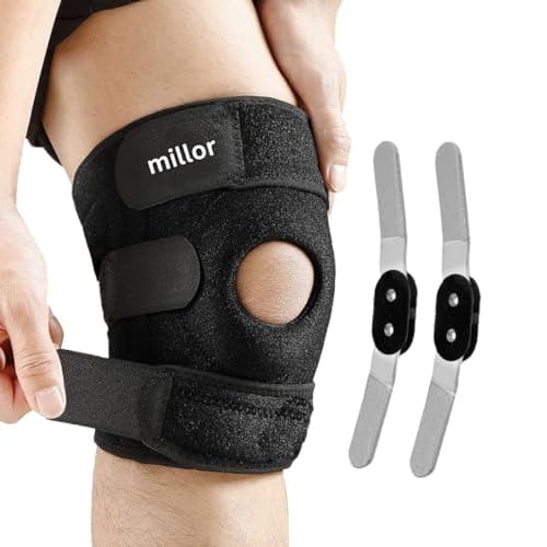 MILLOR Open Patella Hinged Knee Immobilizer Brace for Joint Pain Relief - Adjustable Knee Cap Support for Men and Women, Universal Size, Ideal for Injury Recovery and Comfort, Universal, Single