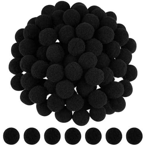 ANPUNAT 200 Pcs Craft Pom Poms 1 Inch Felt Balls DIY Art Creative Crafts Projects and DecorationBlack