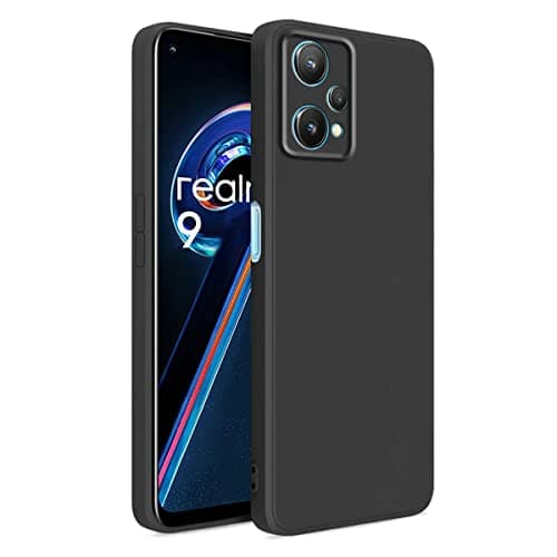 LIRAMARK Silicone Soft Back Cover Case for Realme 9 Pro 5G (Black)