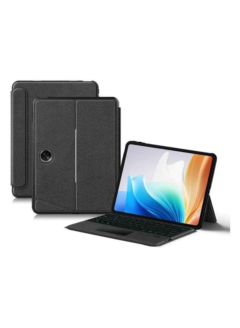 Keyboard Case Touch for New OnePlus Pad Go 11.35 inch/Oppo Pad Air 2 11.4 inch, Detachable Backlight Keyboard with Any-Angle Kickstand u0026 Leather Cover for OnePlus Pad Go/Oppo Pad Air 2