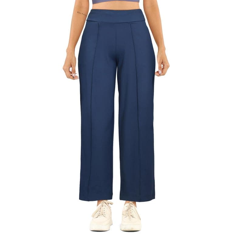 BlissClub Ultimate Wide Leg Pants for Women, Stretchable Trousers for Women Formal Wear with High Waist and 2 Pockets