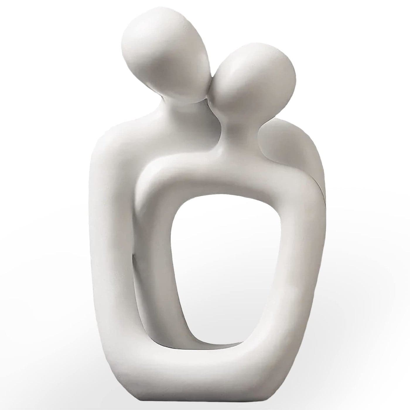BANOMII Abstract Couple Statue Minimalist Couples Bedroom Decor White Hugging Lovers Sculptures Modern Home Office Decor Accents for Nightstand Dresser Shelf Decorations Aesthetic Gift