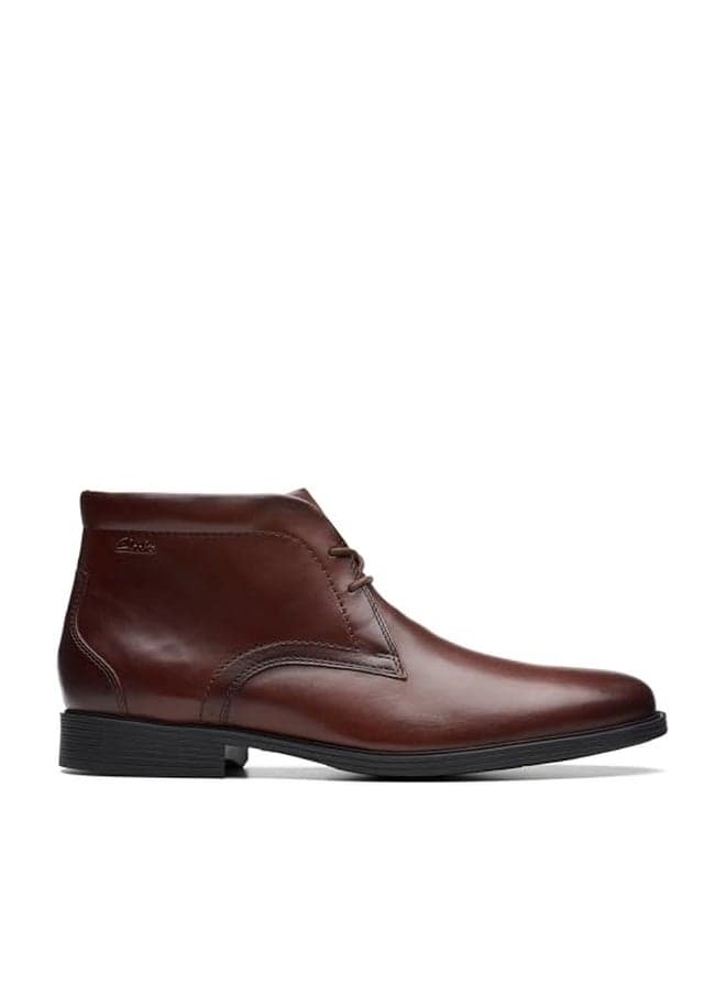 Clarks Men's Whiddon Mid Chukka Boot, Mahogany Leather, 8