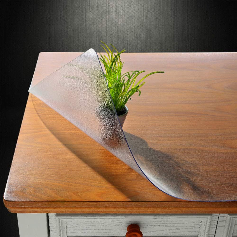 NECAUX Custom Multisize 15mm Thick Frosted PVC Table Cover Protector 13 x 16 Inch Waterproof Crystal Soft Plastic Tabletop Protective Pad for End TableNight StandSide Table