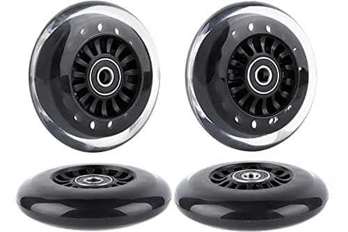 AOWISH Ride on Swing Twist Wiggle Car Polyurethane Replacement Wheels wBearings ABEC9 2 Front Wheels with Convex Hub 2 Rear Wheels with Concave Hub Black