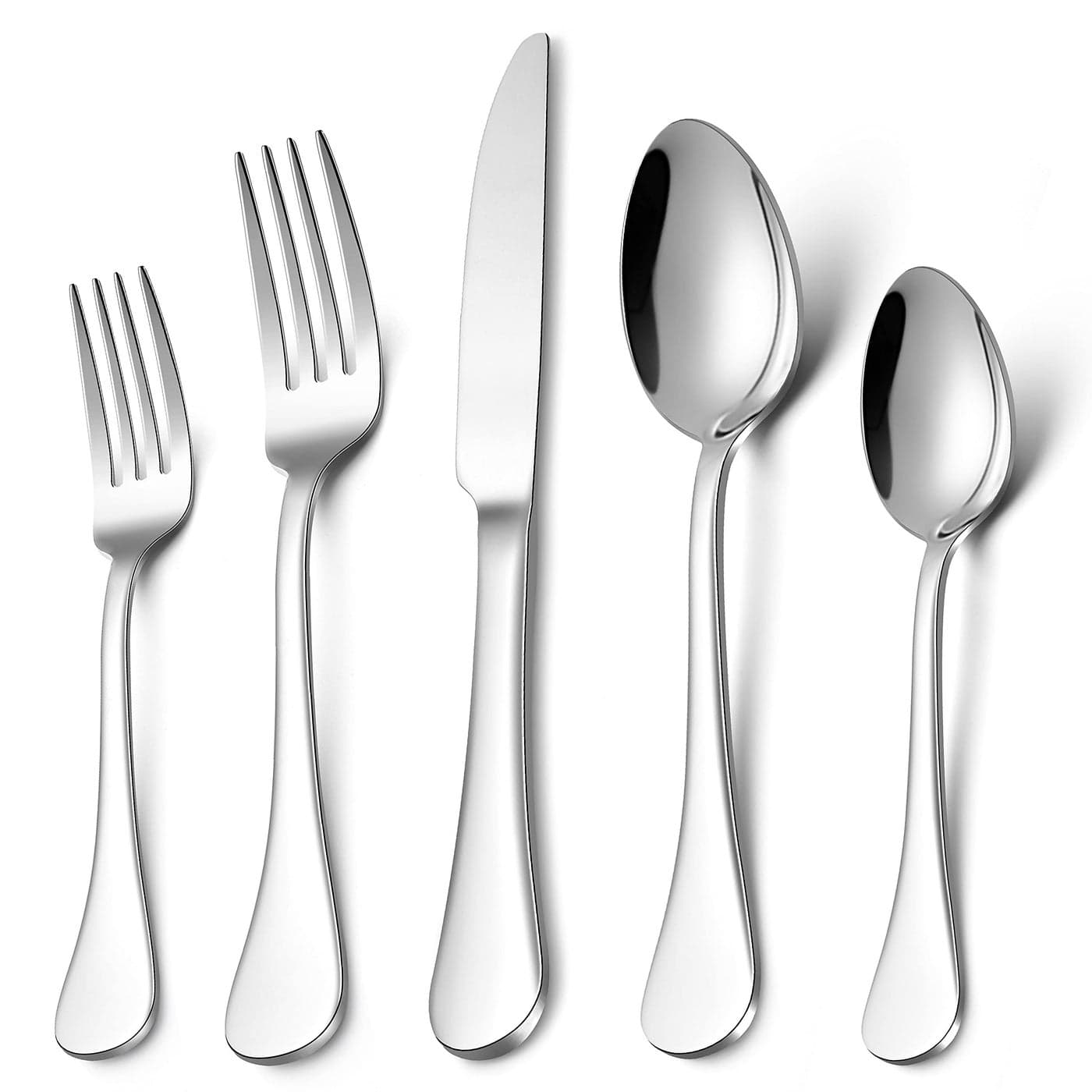 LIANYU 30Piece 1810 Flatware Set Stainless Steel Fancy Silverware Cutlery Set for 6 Tableware Eating Utensils for Restaurant Wedding Dishwasher Safe Mirror Polished
