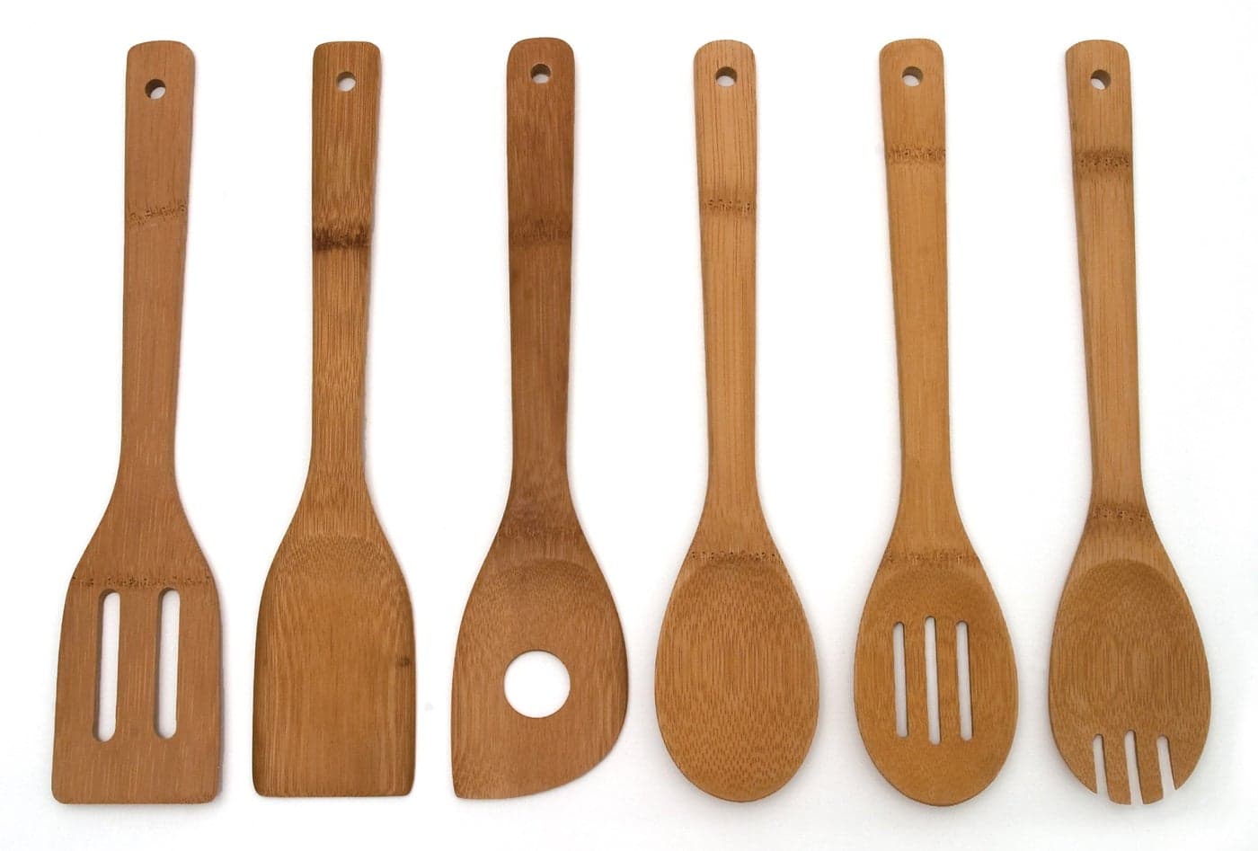 Lipper International 826 Bamboo Wood Kitchen Tools in Mesh Bag 6Piece Set