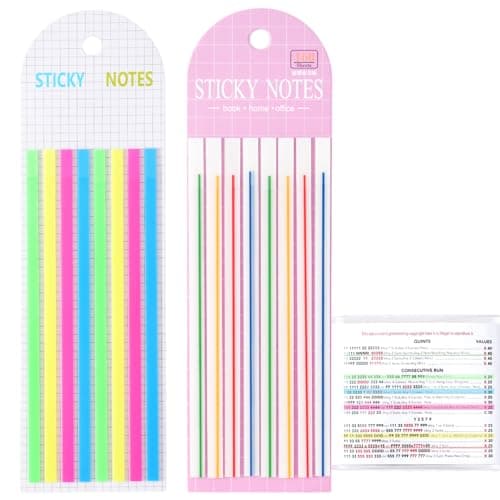 320 pcs Mahjong Card Line Finder Highlighter Tape Mahjong Line Highlighter Stripe Transparent Sticky Card Markers Tabs Mahjong Game Rule Reader Reusable No Adhesive Residue Solid color Lines