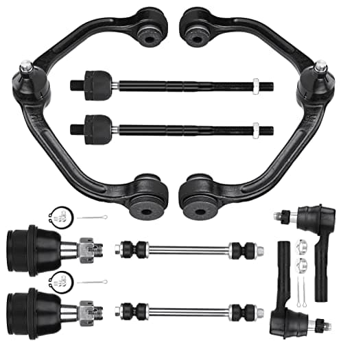 10PCS Front Upper K80054 K80052 Control Arm w/Ball Joint for Ford Ranger 2WD 1998-2011 Mazda B2300 B2500 B3000 B4000 1998-2009 Tie Rod End Suspension Kit K8771 K7275 ES3461 EV317