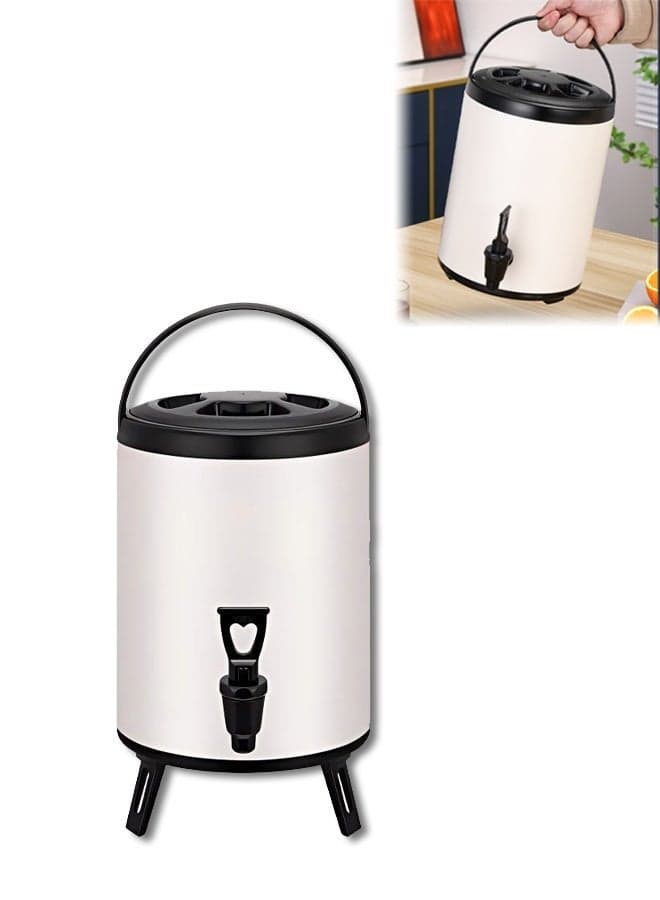 Stainless Steel Insulated Beverage Dispenser,Insulated Thermal Hot and Cold Beverage Dispenser with Spigot,Thermos Container,Sturdy and Durable,Easy to Clean,for Hot Tea & Coffee, Cold Milk, Water, Juice, Soup Family Party Cafe Buffet,6L
