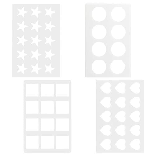 Cosmos 4 Pcs Chocolate Chablon Cookies Stencil Mold Set for Cake Decoration Baking Tool, Assorted Shapes