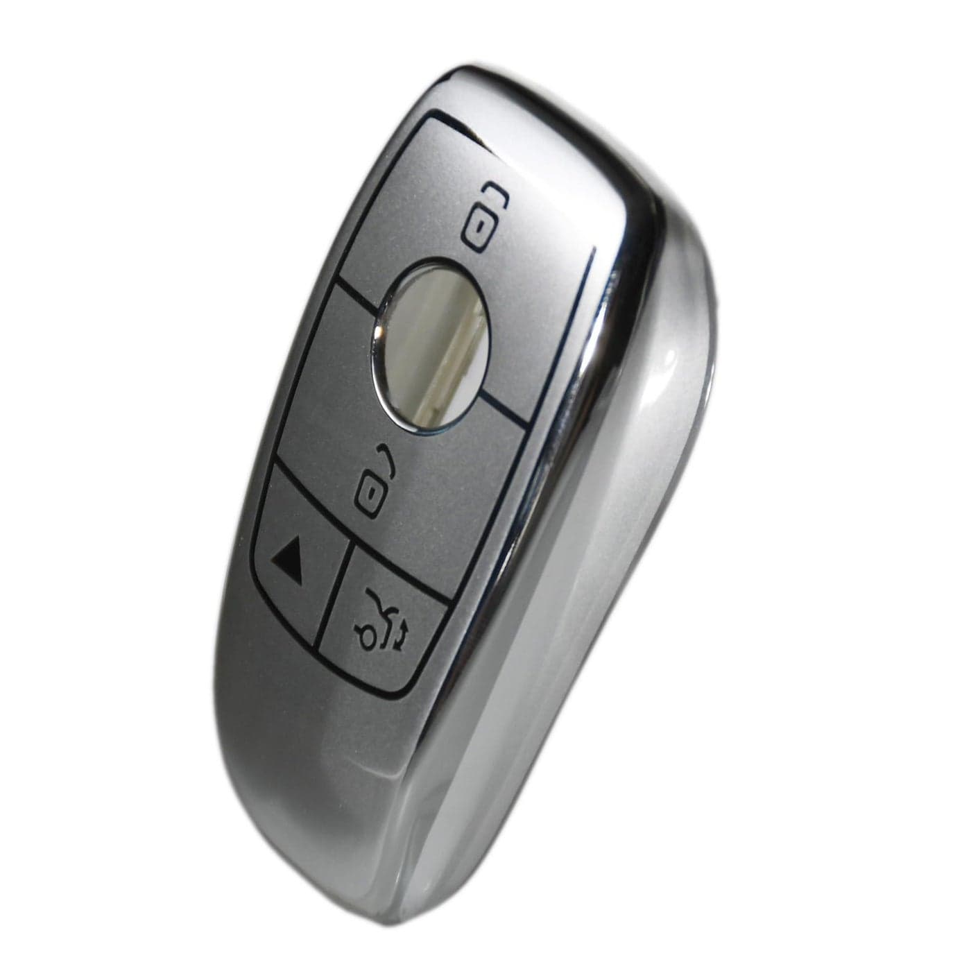 Sleek Metallic Silver Key Fob Cover for Mercedes Benz 20172021 EClass 20182021 SClass 20192021 AClass CClass GClassWhite