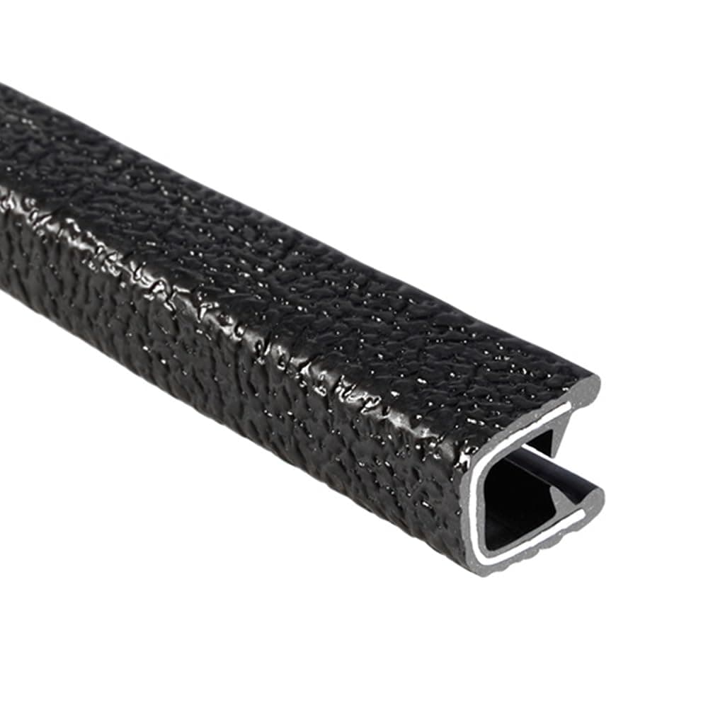TRIMLOK Edge Trim Fits 14 Edge 12 Leg Length 25 Length Dual Gripping Fingers Black Pebble Texture Flexible PVC Edge Protector