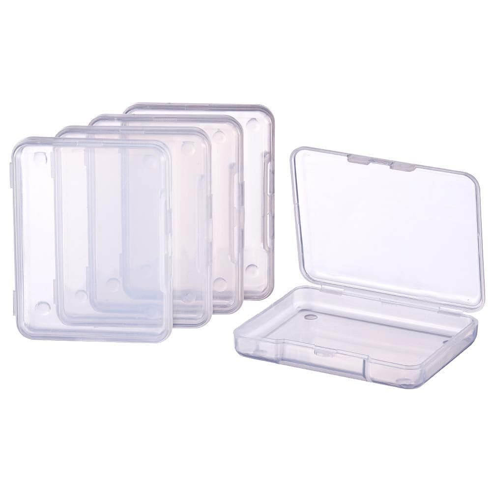 BENECREAT 18 Pack 2.63x2x0.47 Inches Rectangle Clear Plastic Bead Storage Containers Box Drawer Organizers with lid for Items,Earplugs,Pills,Tiny Bead,Jewelry Findings