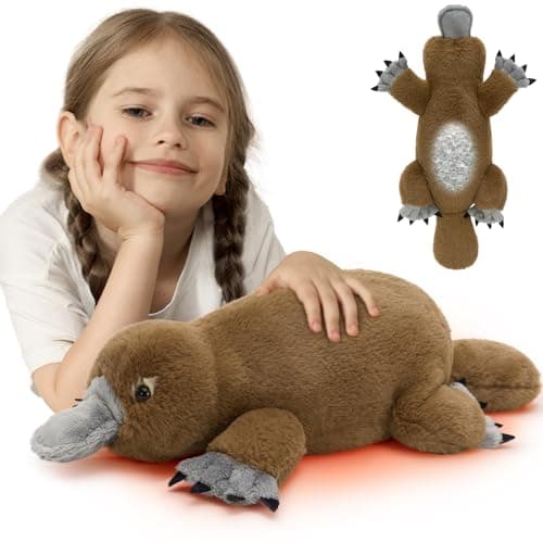 MorisMos Platypus Microwavable Stuffed Animal 155 Lbs Weighted Platypus Plush for Adults Kids Cuddle Companion Heating Pad Unscented 20 Inch