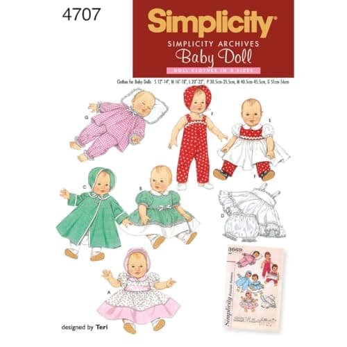 Simplicity 4707 Vintage Baby Doll Clothing Sewing Patterns for Girls by Teri A SL